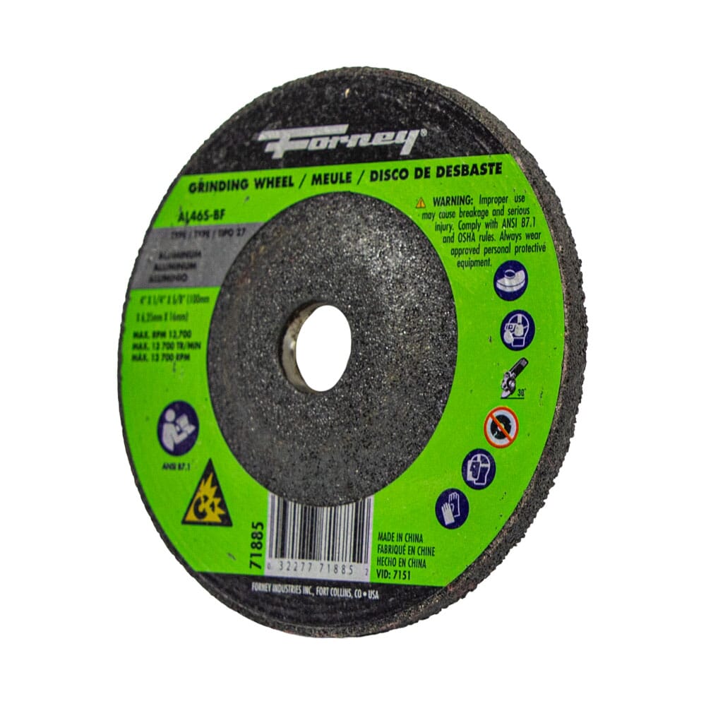 Grinding Wheel, Aluminum, Type 27, 4 in x 1/4 in x 5/8 in